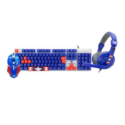 Kit Gamer Marvel Capitan America 3en1 Teclado Mouse Audifono