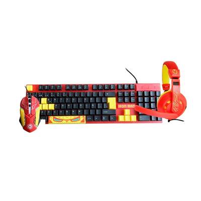 Kit Gamer Marvel Iron Man 3 en 1 Teclado Mouse Audifonos