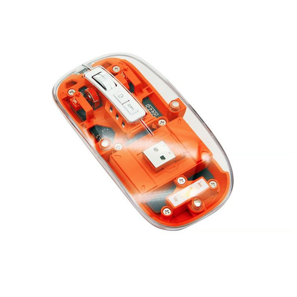Mouse Inalámbrico Fujitel Crystal 24g Bt Naranja