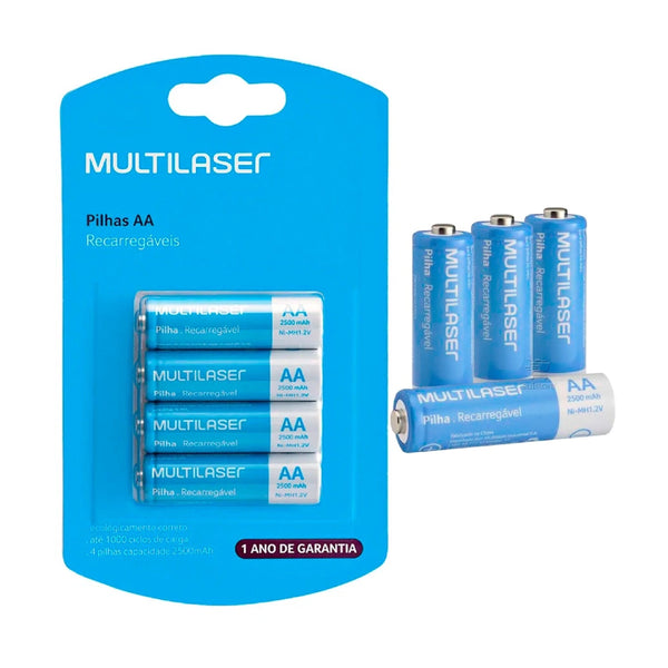 Pilas Aa Recargables X4 2500mah Multilaser Fx