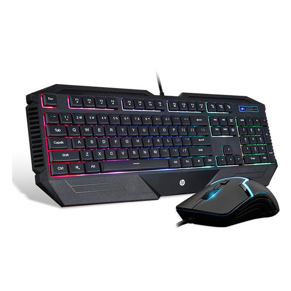 Kit Combo Teclado Membrana Mouse Gamer HP GK1100 RGB