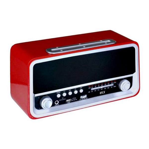 Radio Bluetooth Portátil Retro Irt Usb Am Fm Rojo Fx