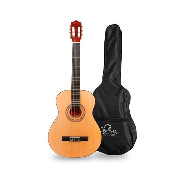 Guitarra Acústica Sevillana 30'' Con Funda Natural Mlab