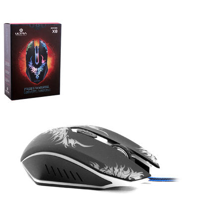 Mouse Alámbrico Retro Iluminado Gaming 6 Botones DPI 2400