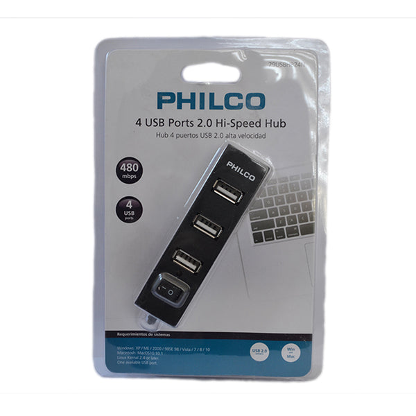 Mini Hub Philco 2.0 4 USB Puertos