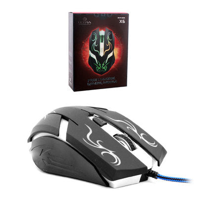 Mouse Alámbrico Ultra x6 Retro Gaming 6 Botones Dpi 2400