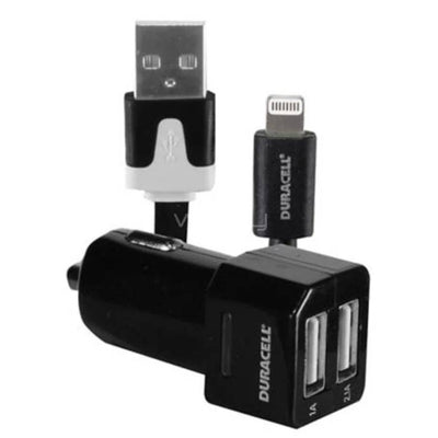 Kit Cargador de Auto Duracell Iphone 5/6 Certificado