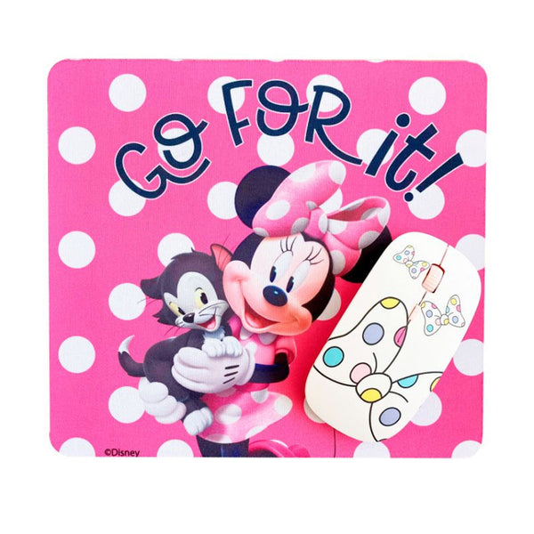 Kit Mouse Inalambrico + Mouse Pad Disney Minnie