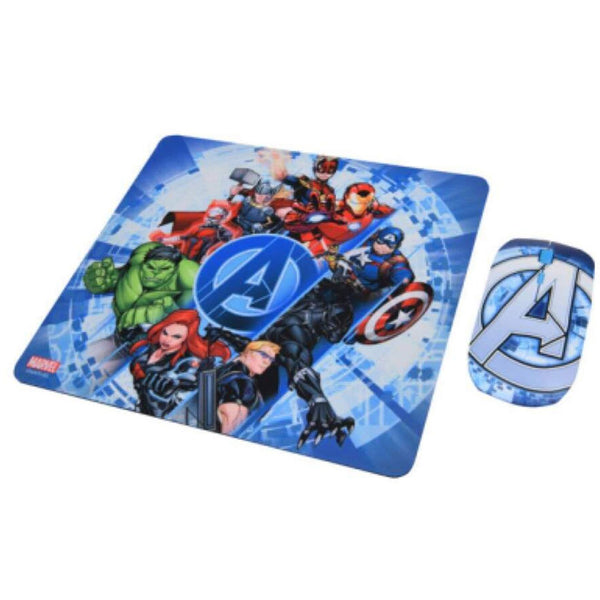 Kit Mouse Óptico Inalámbrico + Mousepad Marvel Avengers