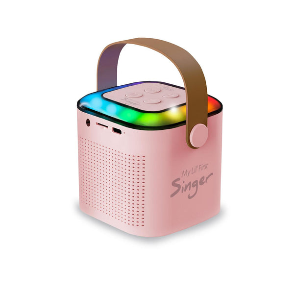 Karaoke My Lil First Singer 2 con luz RGB 2 micrófonos inalámbricos Rosa