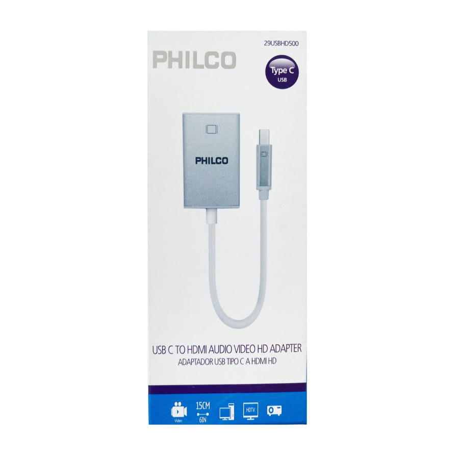 ADAPTADOR USB TIPO C A HDMI + USB3.0 - Philco Chile